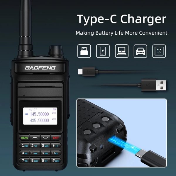Baofeng UV15 Pro Max V1 V2 10W Dual Band High Power CB Radio Type-C Charger Long Range Ham Walkie Talkie Two Way Radio 8800mAh - Image 3