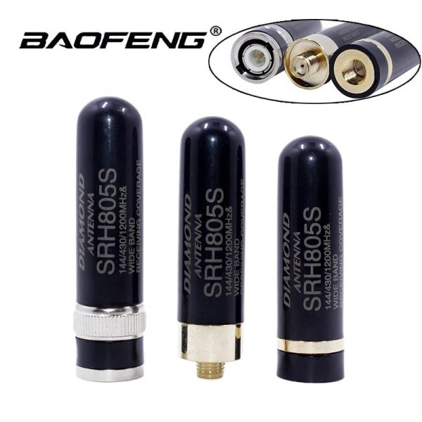 Diamond SRH805S SMA-Female/SMA-Male/BNC Antenna Dual Band Mini Short Antenna for Baofeng UV-5R UV-82 UV-S9 PLUS Walkie Talkie