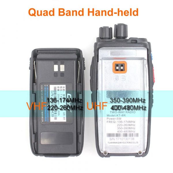 QYT KT-8R Quad Band Handheld Radio 136-174MHz 220-260MHz 400-480MHz 350-390MHz KT8R Two Way Radio - Image 4