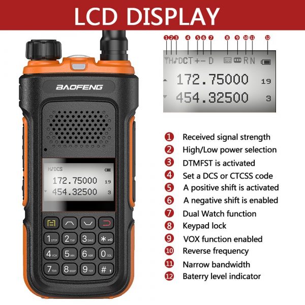 Baofeng UV-10R Waterproof Walkie Talkie 10W High Power Ham Radios Dual Band Radios Transmitter Type C Charging Two Way Radio - Image 2