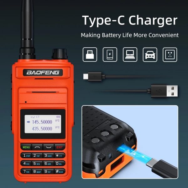 BAOFENG UV15 Pro Max 10W V1 V2 Professional WalkieTalkie Type-C Charger Long Range Two Way Radio Upgrade Handheld Transceiver - Image 3
