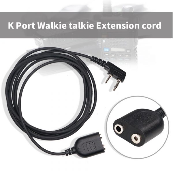 Kenwood Audio Cable Adapter K port 2 Pin Extension Cord For Baofeng UV-5R BF-888S UV-82 Walkie Talkie Headset Speaker Mic - Image 2