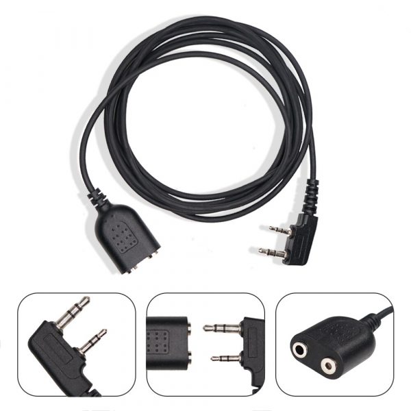Kenwood Audio Cable Adapter K port 2 Pin Extension Cord For Baofeng UV-5R BF-888S UV-82 Walkie Talkie Headset Speaker Mic - Image 3