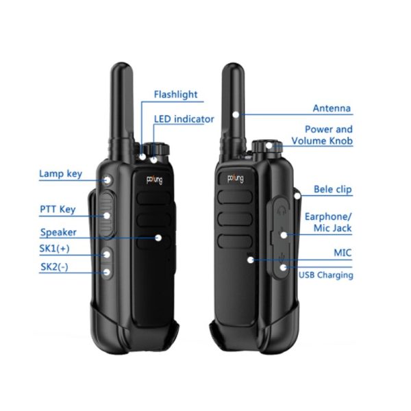 Kids Walkie Talkie Mini Children Radio Baofeng BF-T15 462-467Mhz Flashlight USB Charging Radio 22 channel - Image 2