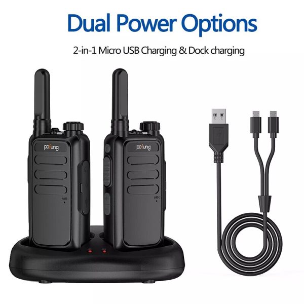 Kids Walkie Talkie Mini Children Radio Baofeng BF-T15 462-467Mhz Flashlight USB Charging Radio 22 channel