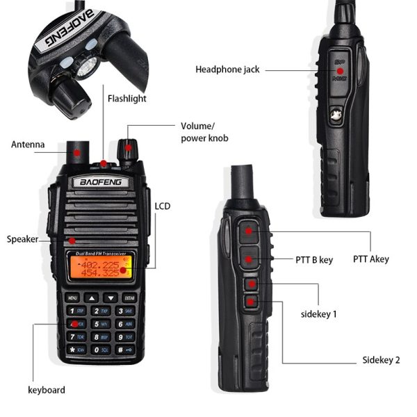 Baofeng UV-82 Dual PTT Portable Walkie Talkie VHF UHF Amateur Two Way Radio - Image 4