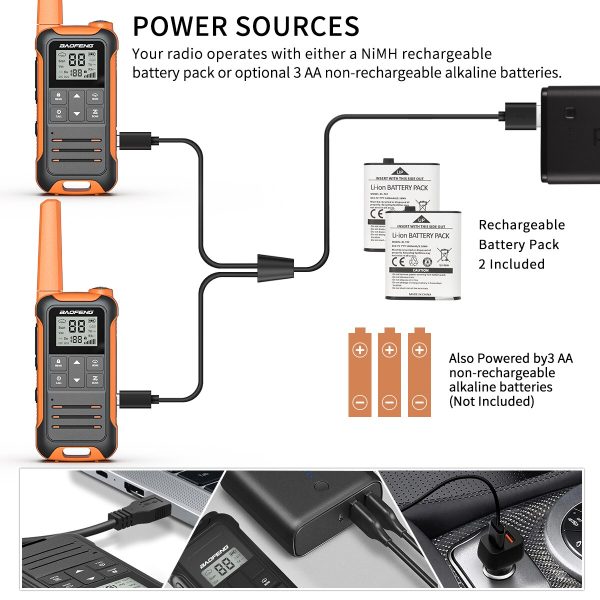Baofeng F22 Mini Walkie Talkie PMR446 FRS Long Range Portable Two-way Radio LCD Display Type-C Charger for Hunting - Image 3