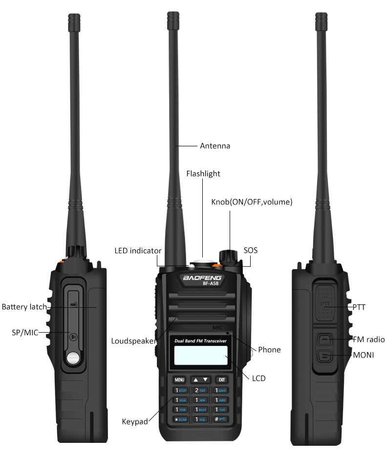 A58 Baofeng Digital Walkie Talkie 50km Digital Portable Radios bf a58,walkie talkie 50km