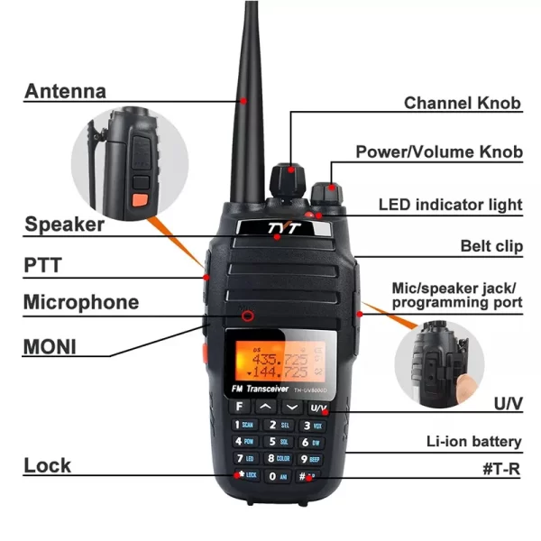 TYT TH-UV8000D Handheld Transceiver 10W Walkie Talkie VHF UHF Ultra-high 3600mAh Cross-Band Repeater Function Radio - Image 4