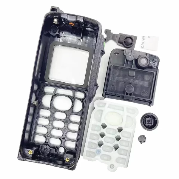 Black Front Shell Housing Case Cover W/ Back Clip Dust Cover Digital Number Rubber Knob For Motorola MTP850 Radio Walkie Talkie - Image 2