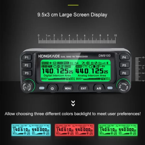 DM9100 25W 4FSK/FM VHF/UHF Wide-band Reception Dual Time Slots Dual Standby Dual Display Digital + Analog Mode GPS APRS - Image 4