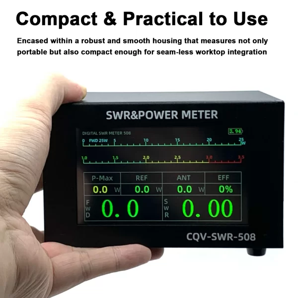 200W High Power Digital SWR Meter with 1.8-54Mhz Frequency 4.3 Inch IPS Color Display Auto Shut-off and Fine-Tuning Capabilities - Image 4