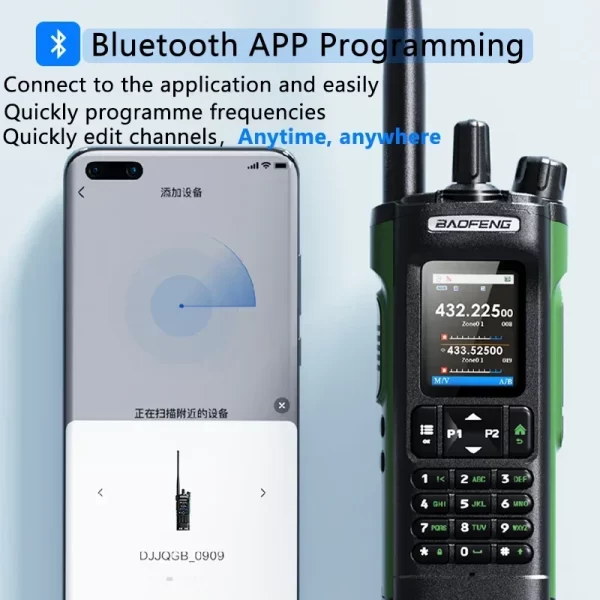 Baofeng UV-32 Walkie Talkie GPS 10W Bluetooth APP Programming Recording AM FM NOAA Type-C Charging Radio - Image 3