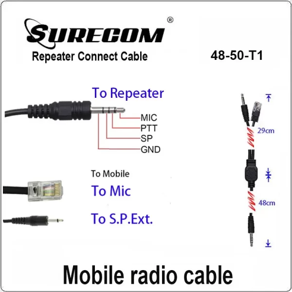 48-50-T1 Repeater Controller Cable for TYT MOBILE TH-9000 TH-9000D Mobile Radio Line Work with Surecom Box - Image 3