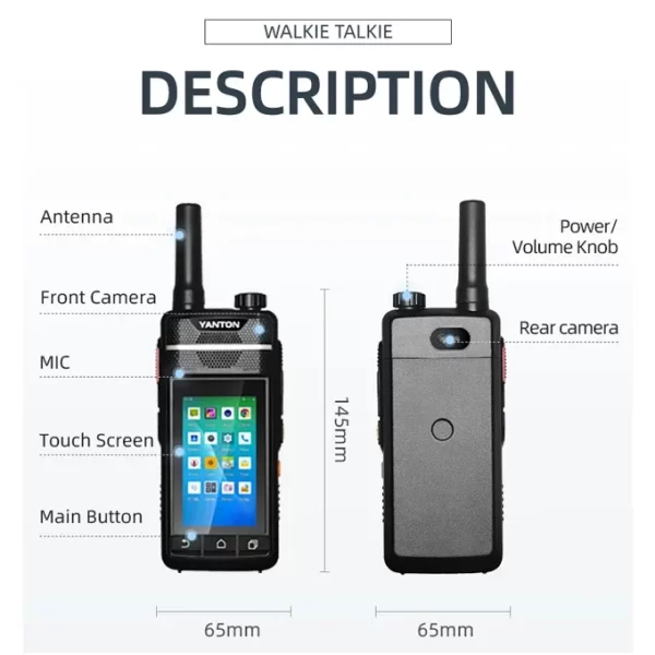 YANTON T-X100 Zello PTT Walkie Talkie Phones Mobile Android Smartphone 4G Real PTT Phone - Image 4