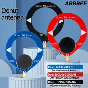 10 kHz-180 MHz Donut Korte Medium Wave Antenne SW AM MW Ring Antenne Breedband Ontvangst Antenne Mini Cirkel antenne Voor Radio