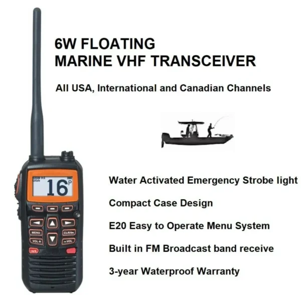 YAESU HX210 Standard Horizon HX210E Walkie Talkie VHF Marine Floating Handheld Radio IPX7 Waterproof Transceiver