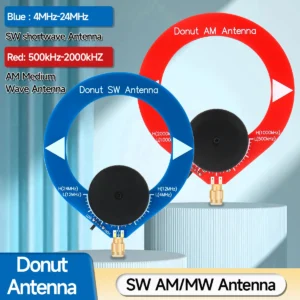Mini Cirkel Antenne SW MW 4 MHz-24 MHz 500 kHz-2000 kHz Donut Medium Korte Golf Ring Antenne SMA met Pin Connector Voor Radio UV-88