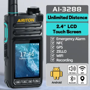 AIRITON AI-3288 ZELLO Walkie Talkie 2.4”Touch Screen GPS WIFI 2G 3G 4G Bluetooth Unlimited distance Recording Global POC Radio