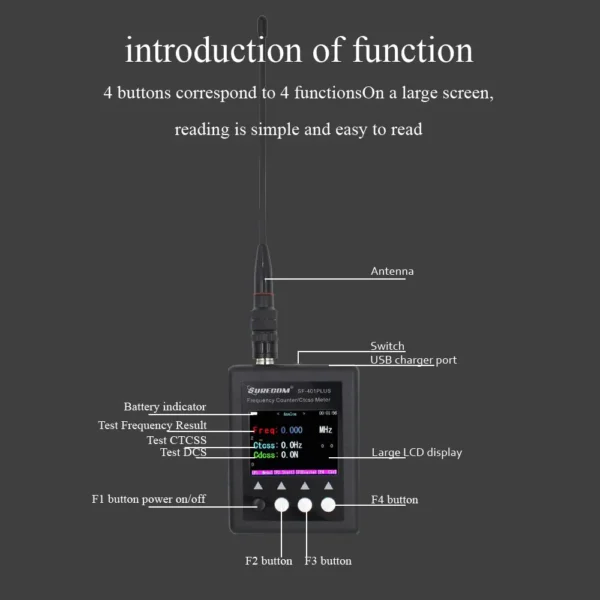 Surecom Frequency Meter SF401 plus Frequency Counter 27Mhz-3000Mhz Radio Portable Frequency Counter meter - Image 2