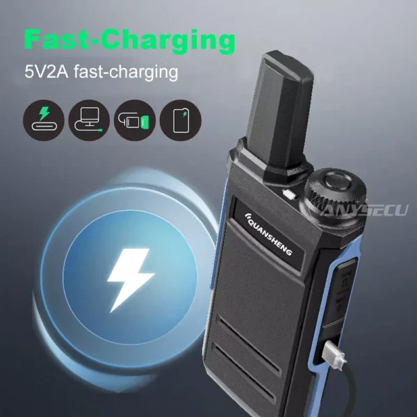QUANSHENG New Walkie Talkie MINI TG-A1 UHF 400-470Mhz Handheld Thin Walkie Talkie One Key Copy Frequency - Image 3