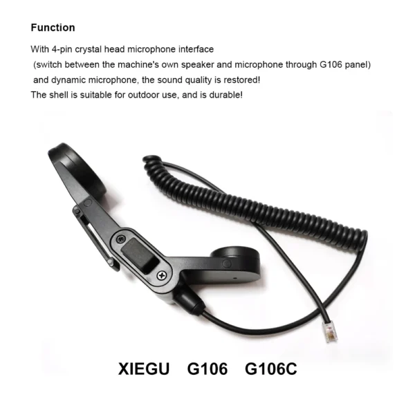 Handheld Microphone Emergency Communication Microphone for Xiegu G106 G106C Short Wave HF Transceiver Radio Moving Coil Microphone - Image 2
