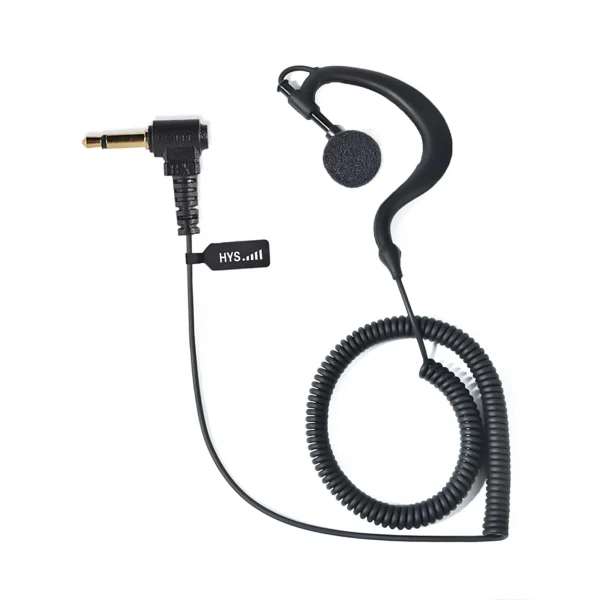 3.5mm Listen Only Radio Earpiece G-Shape Soft Ear Hook Surveillance Headset for Two Way Radio Radio Speaker Microphone