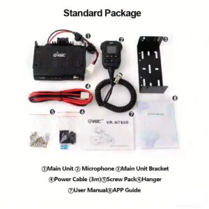 VR-N7600 50W Mobile Radio: Dual Band VHF/UHF with GPS & Mobile App Control for Vehicles