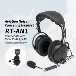 Aviation Noise-Canceling Earphone RT-AN1 Compatible with ICOM IC-A25 IC-A16 Aviation Transceivers Earpiece